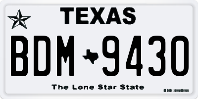 TX license plate BDM9430