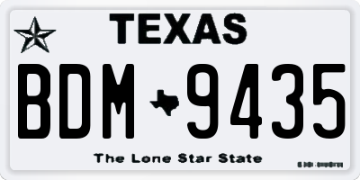 TX license plate BDM9435