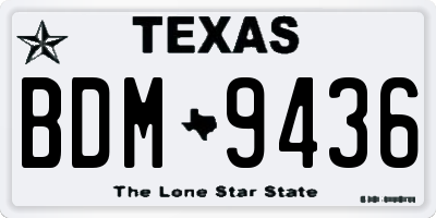 TX license plate BDM9436