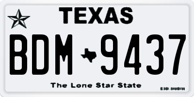 TX license plate BDM9437