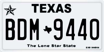 TX license plate BDM9440