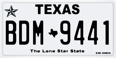 TX license plate BDM9441