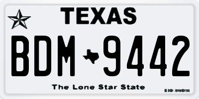 TX license plate BDM9442