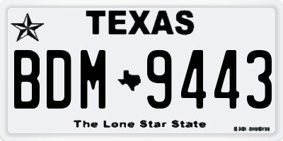 TX license plate BDM9443