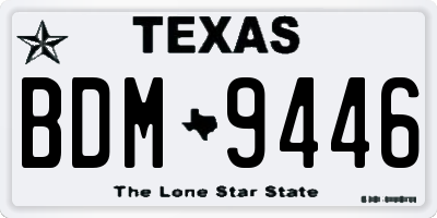 TX license plate BDM9446