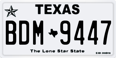 TX license plate BDM9447