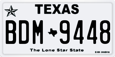 TX license plate BDM9448
