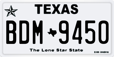 TX license plate BDM9450