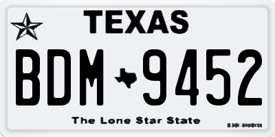 TX license plate BDM9452
