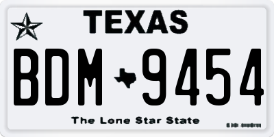 TX license plate BDM9454