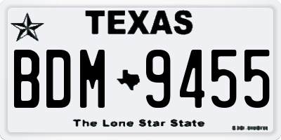 TX license plate BDM9455