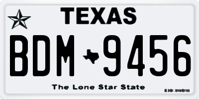 TX license plate BDM9456
