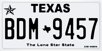 TX license plate BDM9457