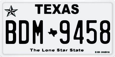 TX license plate BDM9458