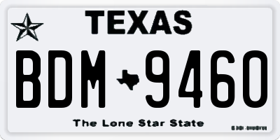 TX license plate BDM9460