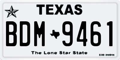 TX license plate BDM9461