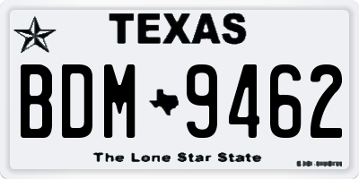TX license plate BDM9462