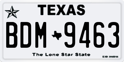 TX license plate BDM9463
