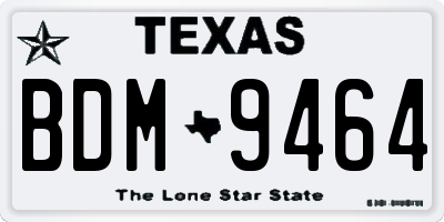 TX license plate BDM9464