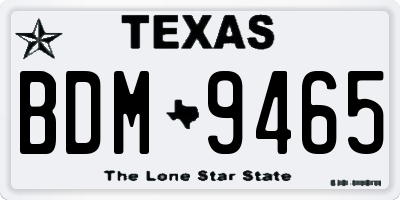 TX license plate BDM9465