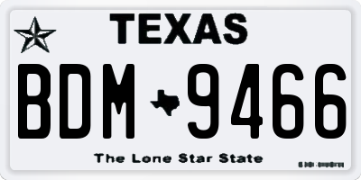TX license plate BDM9466