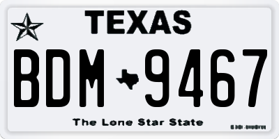 TX license plate BDM9467