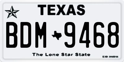 TX license plate BDM9468
