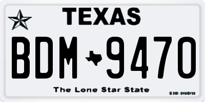 TX license plate BDM9470
