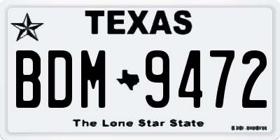 TX license plate BDM9472