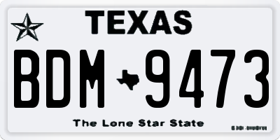 TX license plate BDM9473