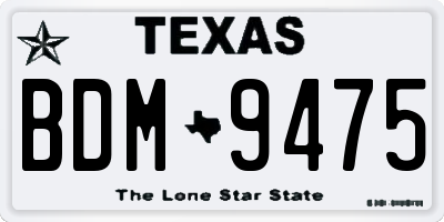 TX license plate BDM9475