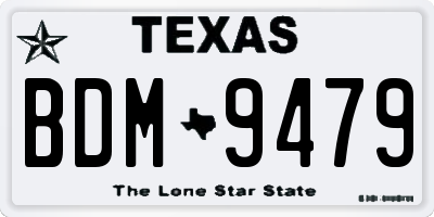 TX license plate BDM9479