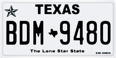 TX license plate BDM9480
