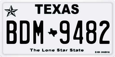 TX license plate BDM9482