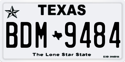 TX license plate BDM9484