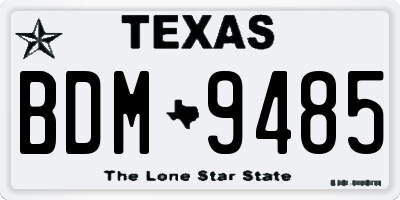 TX license plate BDM9485