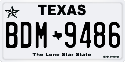 TX license plate BDM9486