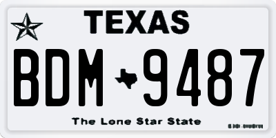 TX license plate BDM9487