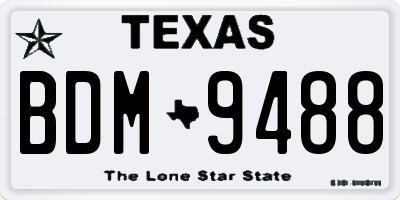 TX license plate BDM9488