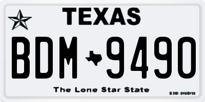TX license plate BDM9490
