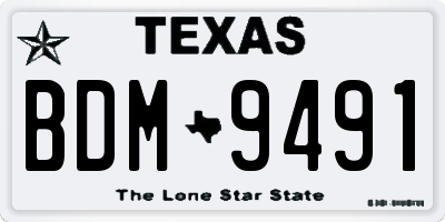 TX license plate BDM9491