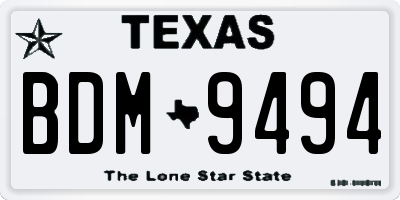TX license plate BDM9494