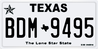 TX license plate BDM9495