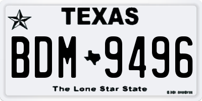 TX license plate BDM9496