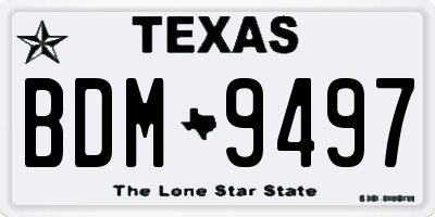 TX license plate BDM9497