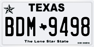 TX license plate BDM9498