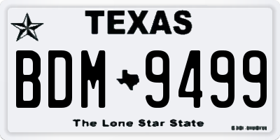 TX license plate BDM9499