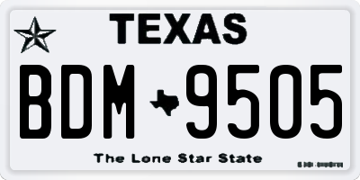 TX license plate BDM9505