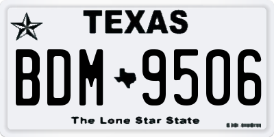 TX license plate BDM9506