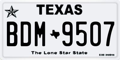 TX license plate BDM9507